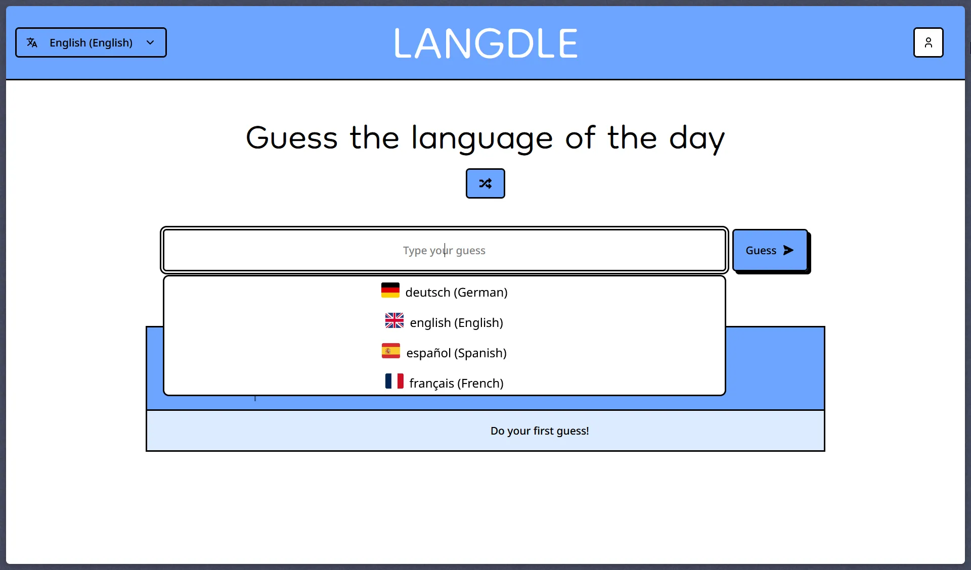 Langdle gameplay screenshot